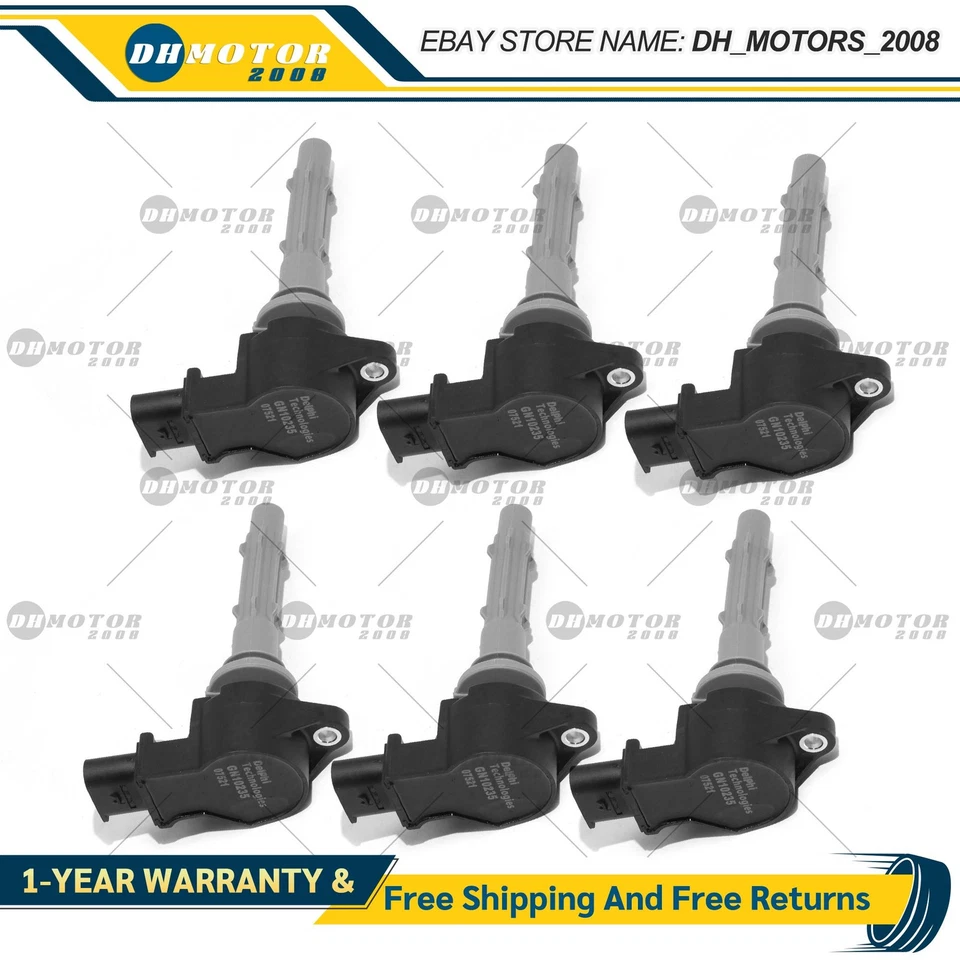 OEM Delphi Set of 6 Ignition Coils for Mercedes C280 C300 E280 E300 A2729060060 - Image 2 of 4