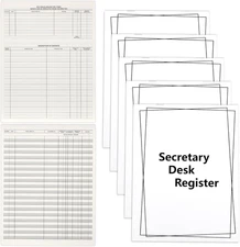 5 Pieces Checkbook Transaction Register 6.4 * 8.25Inch Secretary Deskbook Che...