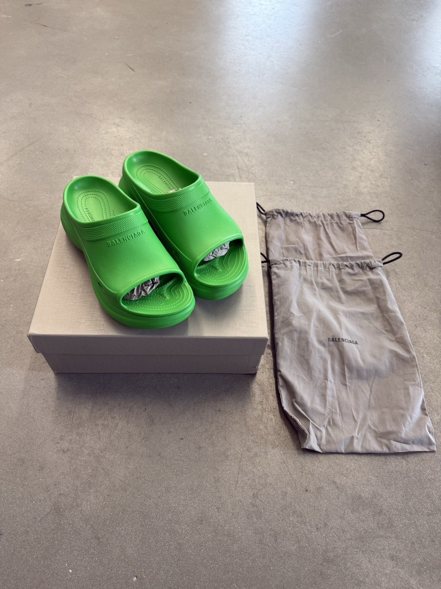 2022 Balenciaga Crocs Pool Slide Sandals Green Size 44 / US