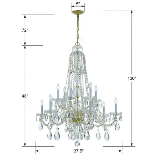 Crystorama Traditional Crystal 37 1/2"W Brass Crystal Chandelier - Picture 5 of 6
