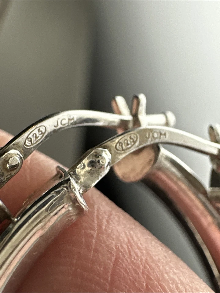 925 JCM Sterling silver twisted sterling pierced hoop earrings - Image 3 of 4