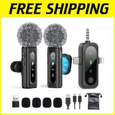 Wireless Lavalier Microphone 4-in-1 Clip-on Mics