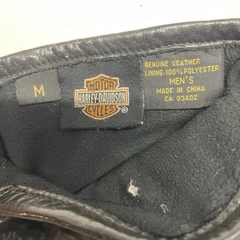 Guantes de motociclista Harley Davidson vintage de cuero personalizados negros M Foto 4 de 4