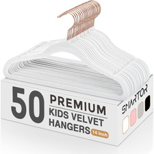 Kids Velvet Hangers 50 Pack, 14 Inch Premium Non Slip Kids Felt Hangers for Clos