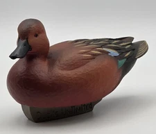 Ducks Unlimited Jett Brunet Cinnamon Teal Mini Miniature Duck Decoy 2006