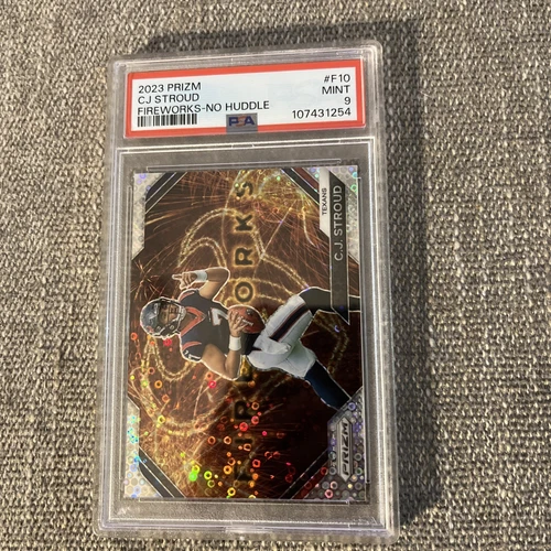 2023 Panini Prizm Fireworks No Huddle Cj Stroud F-10 PSA 9 Texans