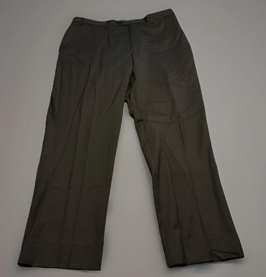 READ NEW Kirkland Signature Black Wool Dress Pants Mens 36x30 Flat Front - Image 2 of 4