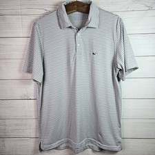 Vineyard Vines Performance Golf Polo Mens Sz Large Bradley Stripe Shirt