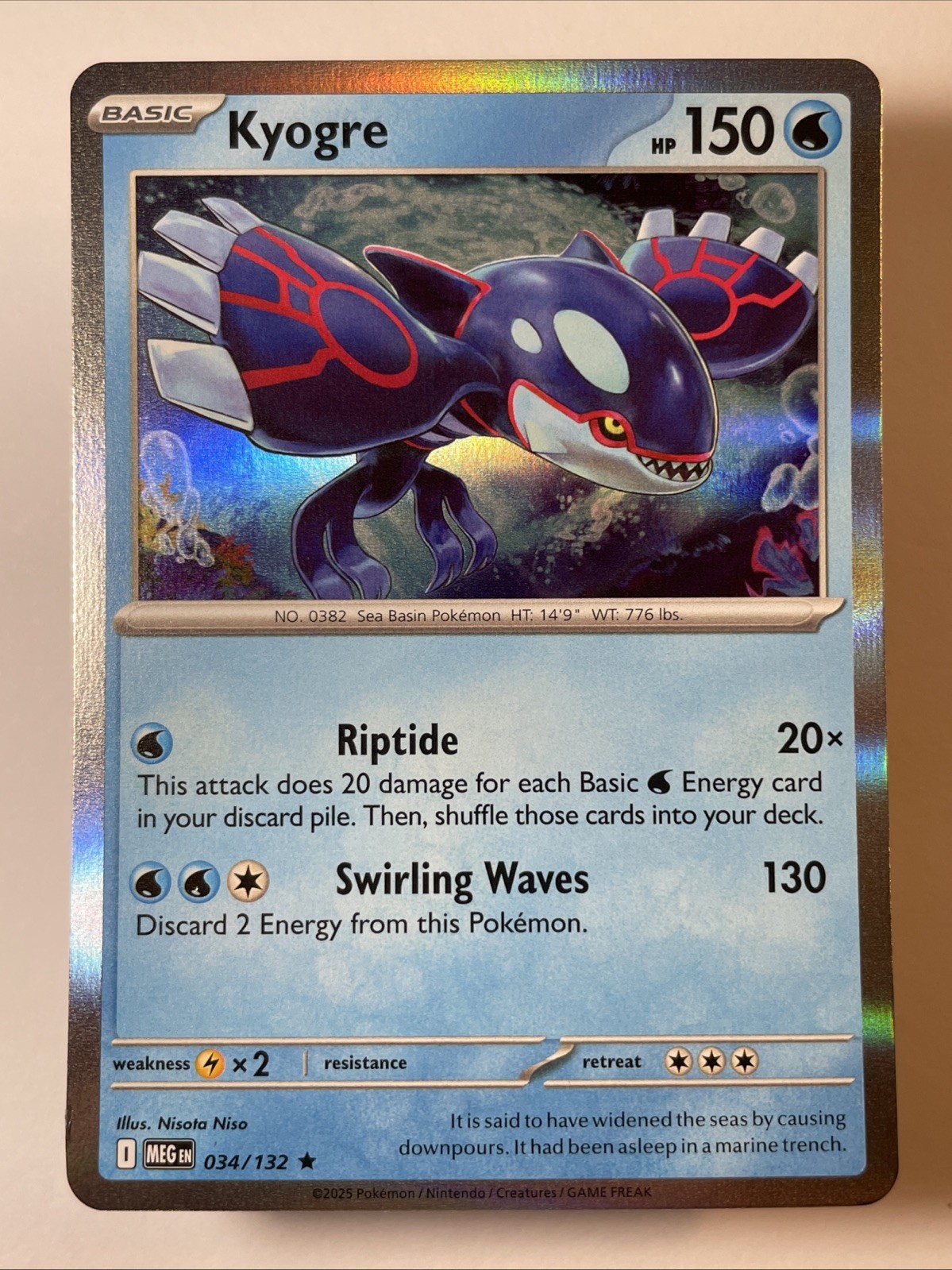 Kyogre 034/132 - Me01: Mega Evolution Holo (NM)
