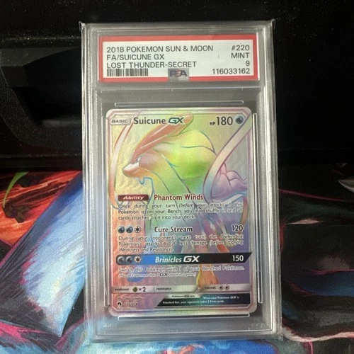 Pokémon Suicune GX (Secret) 220/214 Sm-Lost Thunder Holo PSA 9 English