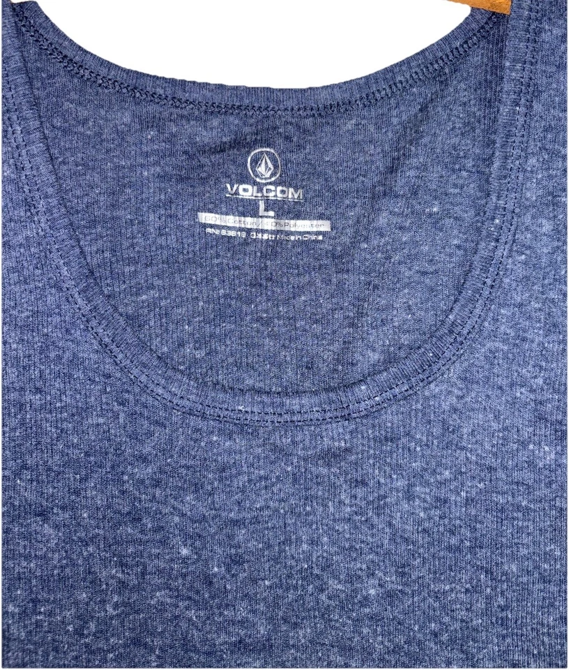 Volcom Womens Large Ribbed Tank Top Logo Stretchy Grunge Casual Buttery Soft! - Image 3 of 4