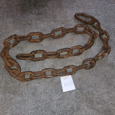 Vintage Rustic Rusty Country Farm Salvage Primitive Steampunk Art Hanger Chain