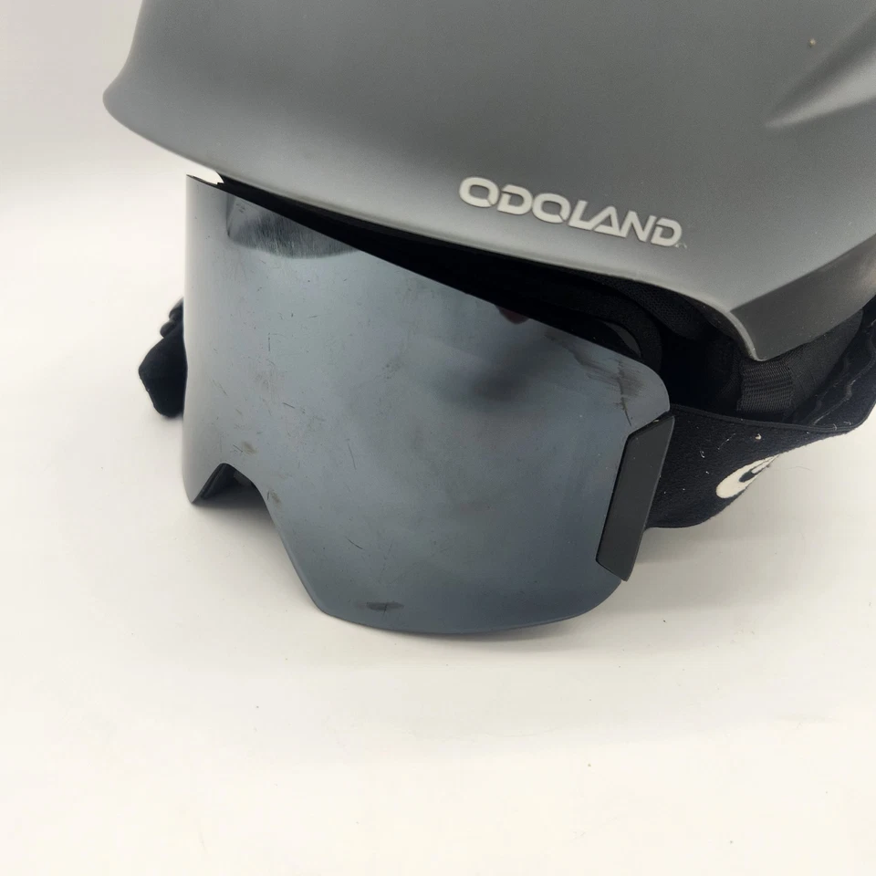 Casco de esquí y snowboard Odoland con gafas compatible con audio a prueba de golpes gris grande Foto 3 de 4