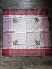 Weihnachtsdecke Tischdecke Weihnachten Stickerei Rot Weiss gold Sonderpreis 