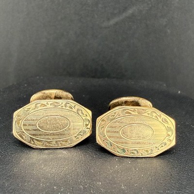 Vintage Hayward Cufflinks Gold Tone Art Deco Inspired