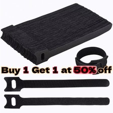 50-100pcs Cable Straps Wire Cord Hook Loop Ties Reusable Fastening Organizer Lot