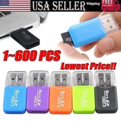 USB 2.0 Micro SD SDHC TF Card Reader Memory Adapter for PC Laptop Camera lot