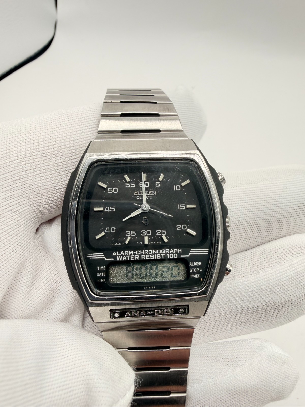 Rare CITIZEN ANA-DIGI, 4-082567 TA  Vintage 1980s Alarm Chronograph Watch