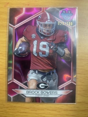 2023 Bowman's Best University - Brock Bowers #48 Pink Lava Refractor /100 (RC)