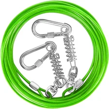 HaiYUAN Dog Tie Out Cable - 10/15/20/25/30FT Heavy Duty for Large Dogs Up to ...