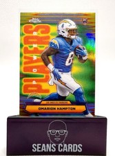 Omarion Hampton 2025 NFL Topps Chrome Rookie Power Players Refractor SC30