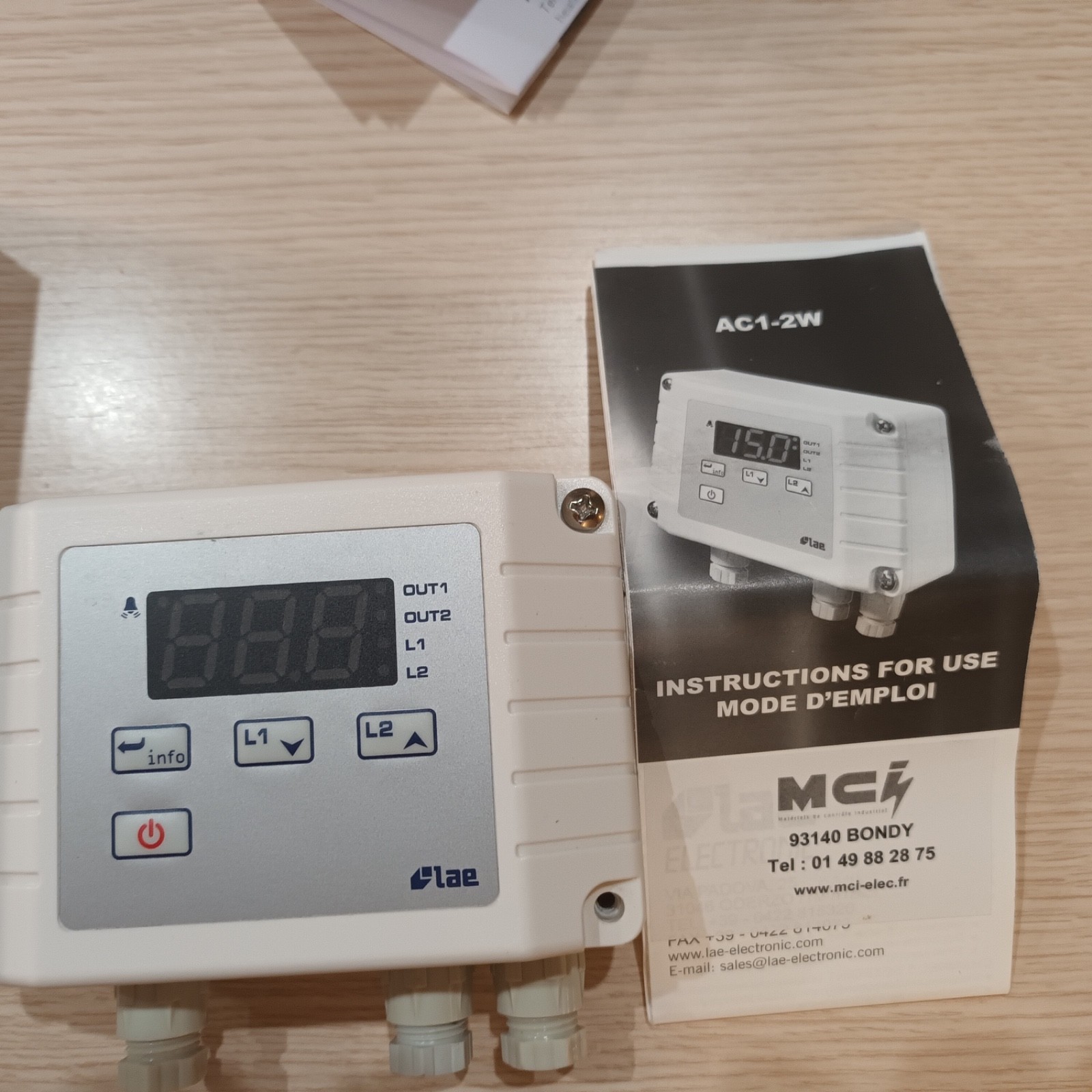 Regulateur LAE ac1-2w thermostat avec double sortie relais et mode PID