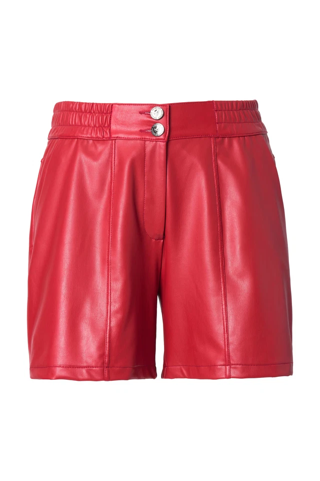MIAMODA große Größen Hosen 42 rot Shorts weites Bein Lederoptik - Bild 1 von 1