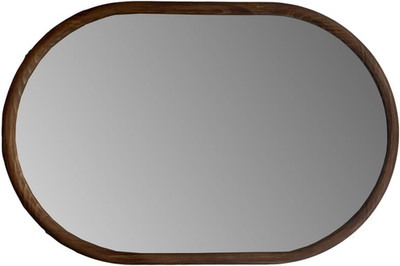 Arcadia Oval Mirror by Howard Elliott - Brown 35.5''H x 23.5''W x 1''D