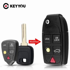KEYYOU 5-Button Replacement Key Shell for Volvo XC70 XC90 V50 V70 S60 S80 C30