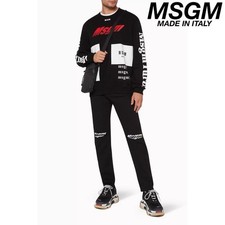 MSGM Milano Multi-logo print design sweatshir...