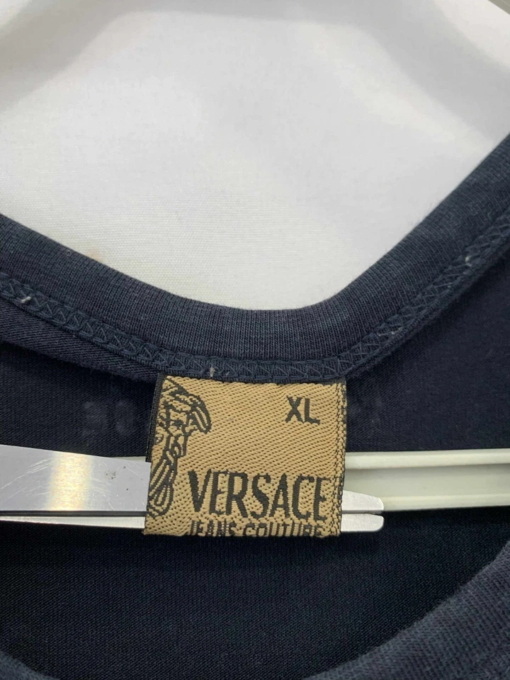 Camiseta Versace Jeans Couture XL Negra Logo Camiseta De Colección Hecha en Italia Rara #73 Foto 3 de 4