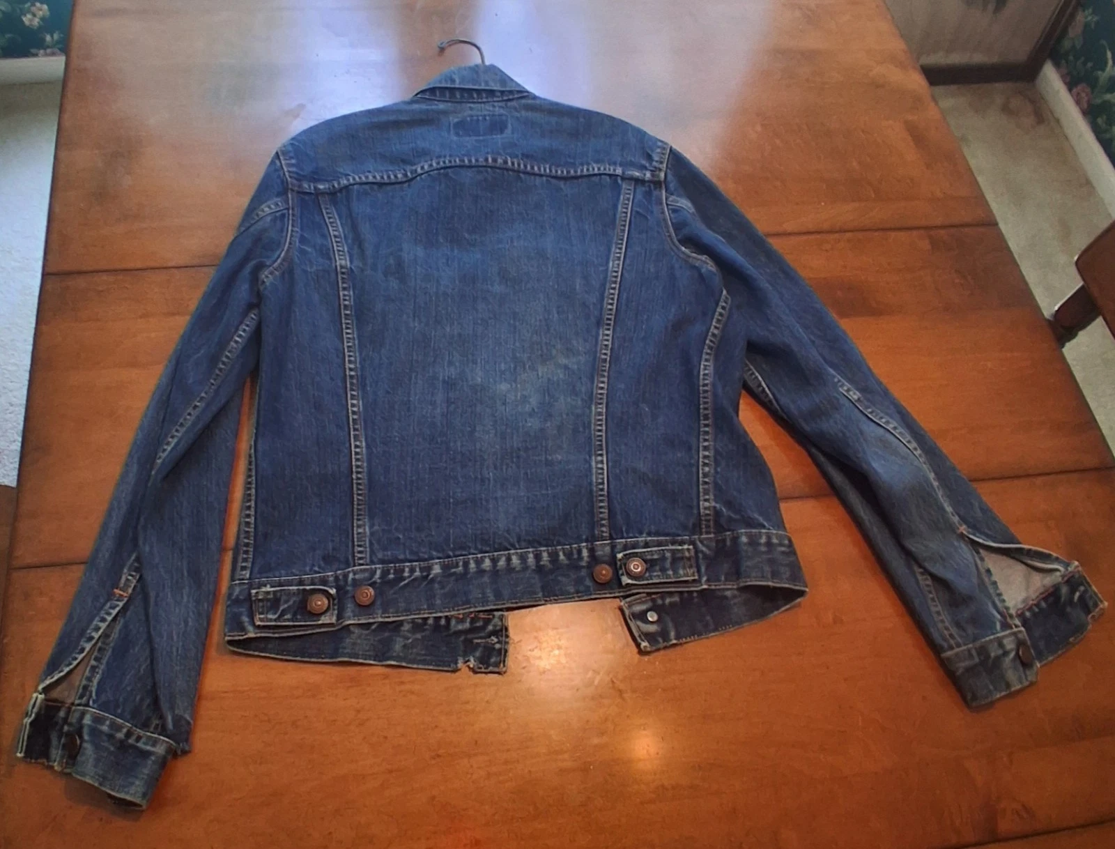 Vintage 60s Levis Big E Type 3 Denim Trucker Jacket Dark Indigo 36 18x24 70505 image 15