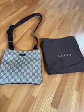 GUCCI Shoulder Bag Gray Canvas From Japan