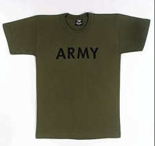 Green army Kids pt T-Shirt - Army, Olive Drab by Rothco XS S M L XL