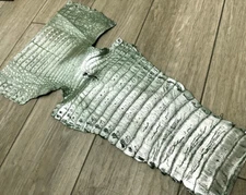 Green Metallic Genuine Caiman Crocodile Belly Hide Leather Skin Alligator 512
