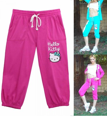 NWT Sanrio Hello Kitty Signature cotton blend Capri Pants, S,M,L,XL