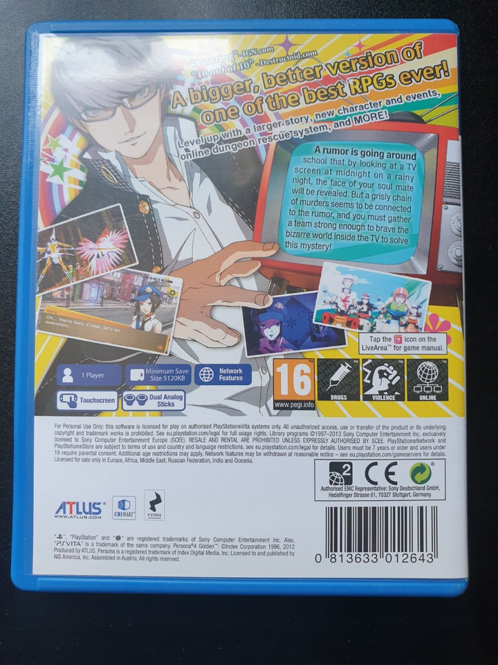Persona 4 Golden PS Vita eBay