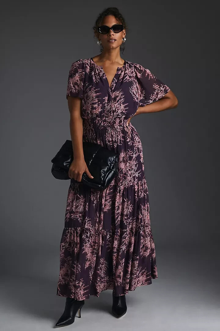 the somerset maxi dress long sleeve chiffon edition Somerset Maxi Dress: Long-Sleeve Chiffon Edition by The Somerset Collection by Anthropologie, Size: 1X