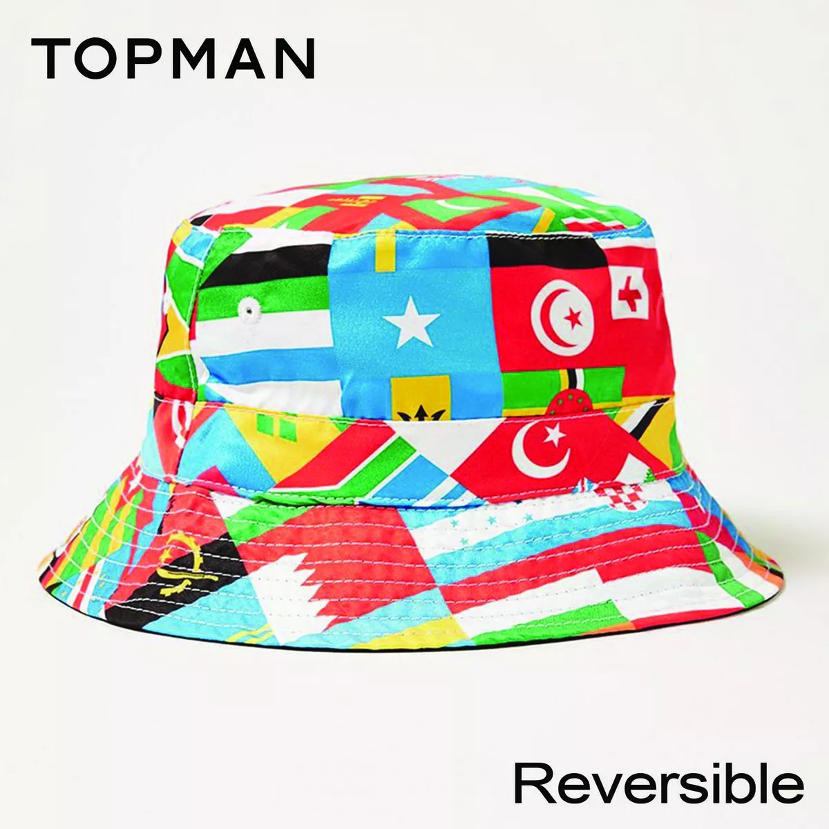 Topman Flag Reversible Bucket Hat Summer Holiday Hat