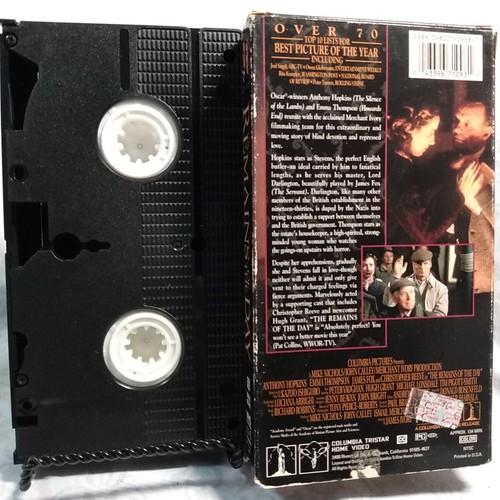 Remains Of The Day (VHS, 1994) Anthony Hopkins, Emma Thompson - Picture 3 of 3