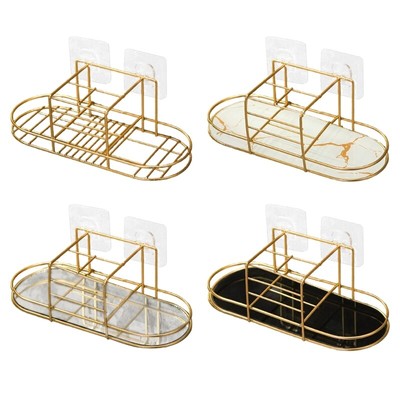 Wall Mounted Mouthwash Cup Bathroom Toothbrush Toothpaste Storage Rack