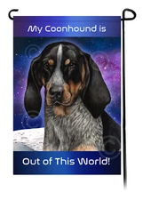 Bluetick Coonhound Out Of This World Garden Flag