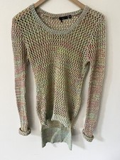 Dex Womens S/P Unique Confetti Wide Knit Sweater High Low Chunky Long Sleeve