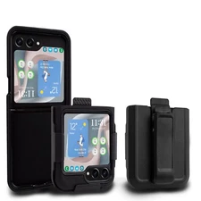 For Samsung Galaxy Z Flip 5 Heavy Duty Shockproof Rugged Case Belt Clip Holster