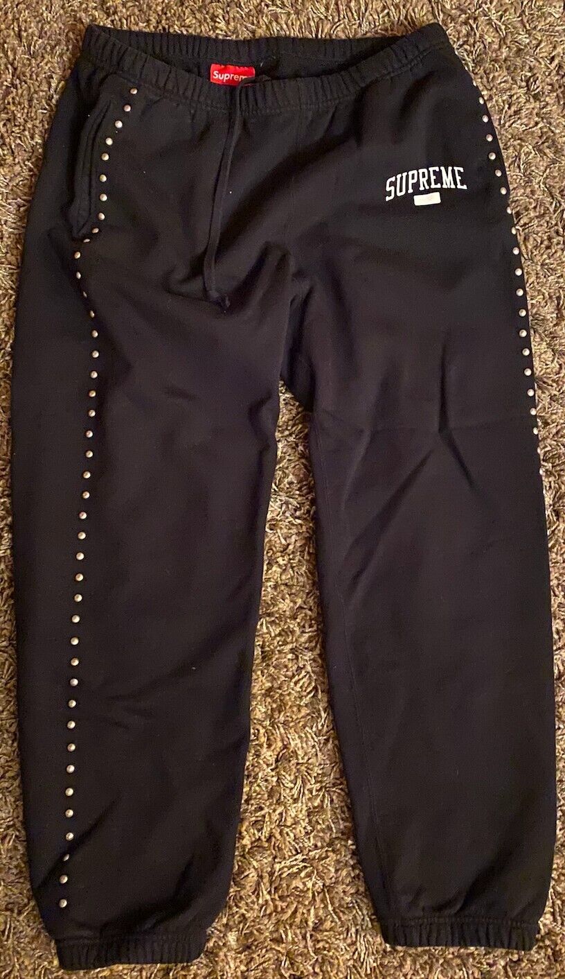 Black Supreme Studded Sweatpants