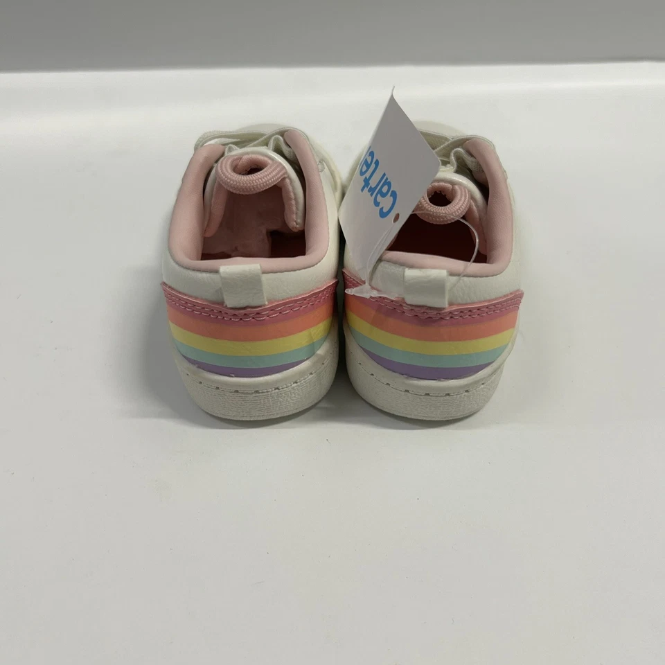 Tenis Carter's para niñas pequeñas trípticas informales sin corbata arco iris JJ4 blancas EE. UU. 5 Foto 4 de 4