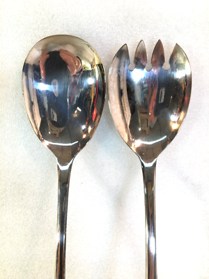 Vintage EPNS Silver Plate Spoon & Fork Salad Set Made in England