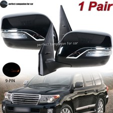1 Pair Side Door Mirror 9 Pin For Toyota Land Cruiser LC200 UZJ200 2012-2016