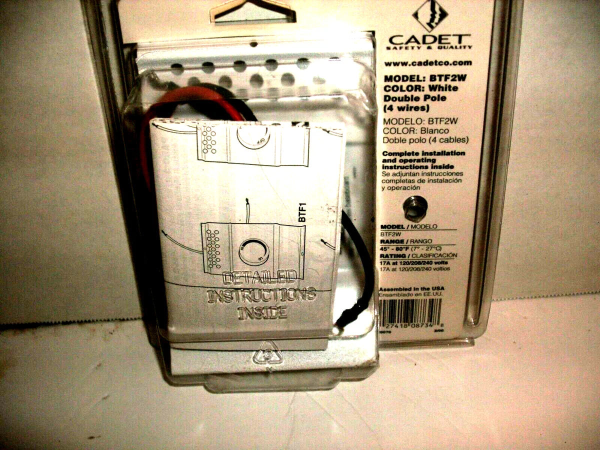 Cadet Mechanical Baseboard Thermostat BTF2W Double Pole 4 Wire Baseboard  Heaters | eBay