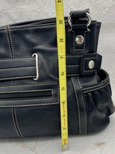 Borsa tote vintage Wilson’s in pelle nera con accenti argento stampa ghepardo BELLA - Foto 21 di 23